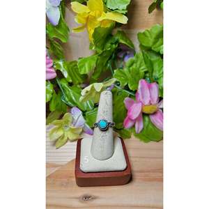 Navajo Handmade Fine Jewelry <b>Statement</b> <b>Ring</b> Kingman Turquoise & Sterling <b>Silver</b> for Everyday Wear Natural Stone - Product Image 5