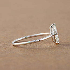 14KT or bijoux fins à la mode Style classique mariage bague de fiançailles Marquise coupe laboratoire cultivé diamant broche lunette réglage IGI - Product Image 3