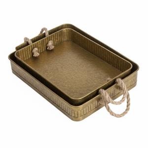 Magnifique plateau de service noir galvanisé, plateau décoratif pour servir des aliments et des boissons pour la maison et la vaisselle de mariage - Product Image 3