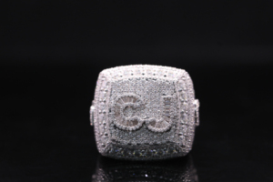 Moissanite Multi-Stone 925 Silver Hip Hop <b>Ring</b> with DEF 0.5 Carat Stones and Prong Setting - Product Image 4