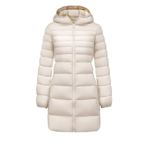 Chaqueta acolchada para mujer con capucha de manga larga con cremallera gruesa Casual Color sólido impermeable Logo poliéster - Product Image 4