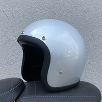 Casque de moto rétro vintage jet semi-ouvert en fibre de verre