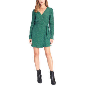 Vestido Cruzado Verde de Ganchillo para Mujer, Estilo Casual Elegante con Cintura Baja, Transpirable, Talla 2 - Product Image 1