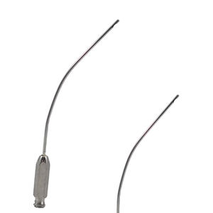 Cannule manuelle de haute qualité, incurvée, 44 mm de long, à extrémité plate, instruments chirurgicaux en acier inoxydable, certifiés CE, réutilisables pour usage général - Product Image 1