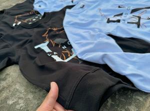 Camiseta informal de algodón 100% para hombre, camiseta transpirable de secado rápido de gran tamaño, manga larga, logotipo frontal, estampado Dtf, nueva camiseta sostenible - Product Image 4