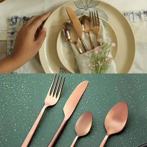 Juego de cubiertos de lujo Juego de cubiertos de acero inoxidable de alta calidad Pulido con espejo Utensilios de cocina de metal duradero Cubiertos de alta demanda - Product Image 5