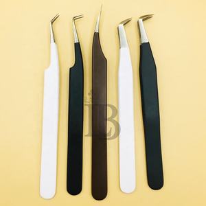 Pince à cils en gros, pince à cils personnalisée avec revêtement en poudre, pince à cils pour extensions de cils en vison, pince à volume 90 degrés - Product Image 1