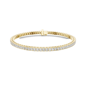 Bracelet tennis en diamant de laboratoire 4,56 CT, taille princesse et moissanite, or 10KT, 14KT, 18KT et argent 925, or rose, jaune, blanc - Product Image 1