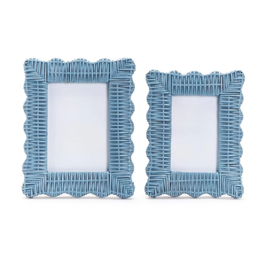 Marcos de mimbre azul hechos en Vietnam material ecológico utilizado para la decoración del hogar marcos de fotos al por mayor - Product Image 4