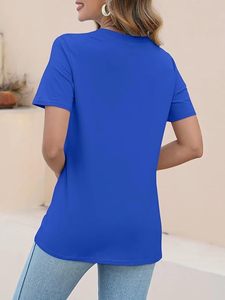 Camisetas de manga corta informales ecológicas para mujer, camisetas de bloque de color antibolitas para verano - Product Image 2