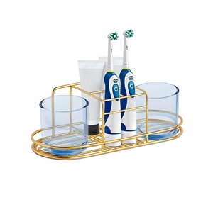 แก้วน้ำสแตนเลสสีทองทองเหลืองสีทองผลิตภัณฑ์ห้องน้ำสไตล์โมเดิร์นและอุปกรณ์เสริมจำนวนมาก - Product Image 4