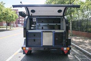 Remolque <span class=keywords><strong>de</strong></span> caravana todoterreno tipo lágrima, pequeña caravana <span class=keywords><strong>de</strong></span> viaje con cocina extraíble, cama doble y suspensión independiente - Product Image 4