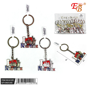 Portachiavi New York A1291 Personalizzato in Metallo Stile Vintage Cartoon a Forma di Cuore in Lega di Zinco Smaltato - Product Image 1