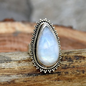 Boho Girls Promise Ring Larimar Gemstone Sólido 925 Sterling Silver Rodio Plated Joyería hecha a mano - Product Image 2
