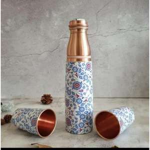 Bouteilles d'eau en cuivre axées sur l'Ayurveda avec des bouchons durables et finis de qualité supérieure et un design écologique pour un usage quotidien - Product Image 5