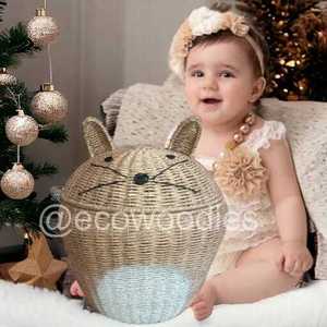 Panier de rangement pour chambre d'enfant en rotin fait main de haute qualité en forme d'animal Décoration de chambre d'enfant bohème - Product Image 2