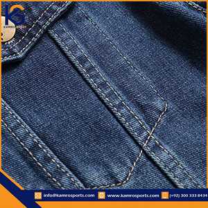 Veste en jean unisexe décontractée à col rabattu, coupe classique, couleur unie, fermeture boutonnée, idéale pour l'été, séchage rapide, 100 % coton - Product Image 3