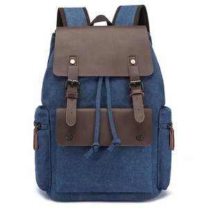 Comfortable Fashion OEM printed Outdoor drawstring canvas vintage custom logo waterproof causal student wholesale <b>other</b> <b>backpack</b> - Product Image 1