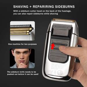 Afeitadora Eléctrica Inalámbrica Recargable para Hombre, Recortadora de Barba de Doble Cuchilla con Pantalla LED, Lavable, USB, Incluye Estuche de Viaje - Product Image 5