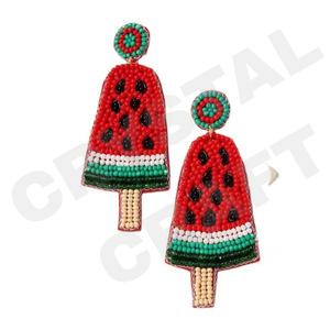 <b>Heart</b> Parties Special Fashion Dangle Earrings New Arrival Cross-Border Handmade Beads <b>Sweet</b> Sequins Trendy Creative - Product Image 3