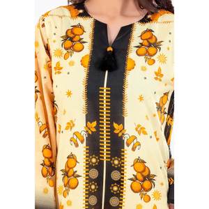 Traje de dos piezas sin coser de muselina estampada TLP-52021, talla grande, con estampado floral y liso, ligero, para eventos formales diurnos, talla XS, con cremallera. - Product Image 6