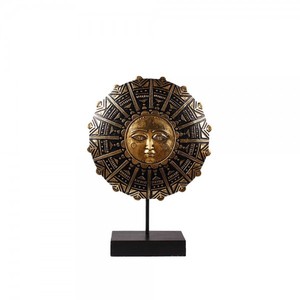 Escultura Decorativa de Metal con Forma de Rostro de Sol sobre Soporte, para Oficina y Dormitorio, Diseño Único, en Venta - Product Image 1