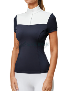 Chemise d'équitation pour femmes chemisier d'équitation coupe ajustée avec matière extensible à séchage rapide pour les spectacles d'équitation - Product Image 2