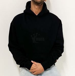 2025 luxe personnalisé poids lourd 100% coton français éponge sweat à capuche surdimensionné pour hommes teint uni pour l'hiver - Product Image 1