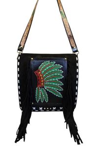 Venta caliente nuevo bolso de cuero de vaca bohemio cuero genuino Crossbody moda occidental flecos hecho a mano productos más vendidos lienzo - Product Image 2