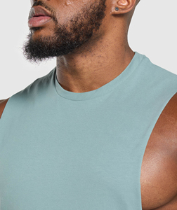 Ropa deportiva ligera para hombre, camiseta sin mangas para gimnasio, chaleco informal de verano con cuello redondo, diseño transpirable, venta al por mayor - Product Image 6