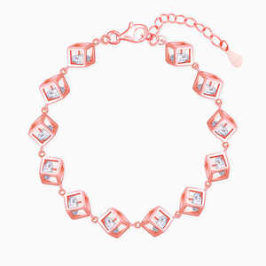 Pulsera de cristal cúbico de oro rosa Pulseras y brazaletes de cristal elegantes y lujosos - Product Image 1