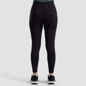 Leggings sans couture Tone Luxe, conçus sur mesure, en spandex/nylon noir respirant, adaptés aux grandes tailles, avec logo personnalisé et bande décorative latérale. - Product Image 2