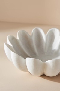 <b>White</b> Marble Decorative <b>Bowl</b> Handcrafted Stone Centerpiece Elegant Tray Minimalist Home Decor for Kitchen Living Room Decor - Product Image 3