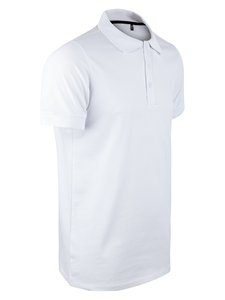 Polos pour hommes %95 coton %5 lycra 180 GSM couleur blanche - Product Image 2