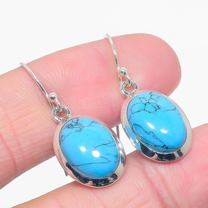 Turquoise pierres précieuses boucles d'oreilles bijoux pour femmes argent Boho Style bijoux 925 en argent Sterling tendance boucles d'oreilles faites à la main cadeau pour - Product Image 2