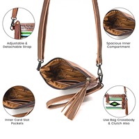   Handgefertigte Leder-Umhängetasche Woll-Durrie Crossbody-Tasche Boho Western Handtasche