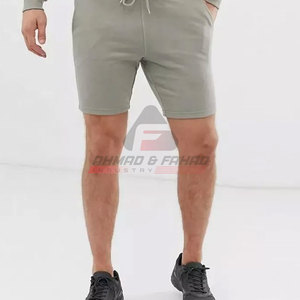 Venta al por mayor OEM hombres 100% algodón sudaderas con capucha conjunto corto transpirable ligero color sólido para el invierno - Product Image 4