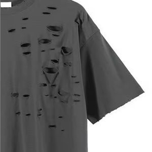 100% algodón personalizado Vintage lavado Oversize hombres camiseta Drop-Shoulder desgastado SunFaded diseño recortado camiseta Ringer - Product Image 3