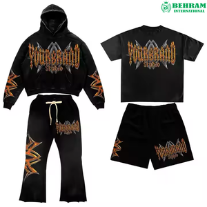 Super Quality Unisex Plus Size Winter <b>Track</b> <b>Suit</b> Jogging Custom Logo Solid 100% Cotton Heavyweight Streetwear Stone Wash Vintage - Product Image 4