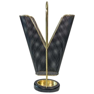 AK Brass Lattice Design Metal <b>Umbrella</b> <b>Stand</b> In Black & Gold Finished Large Capacity <b>Stand</b> For Home Decor Accents - Product Image 1