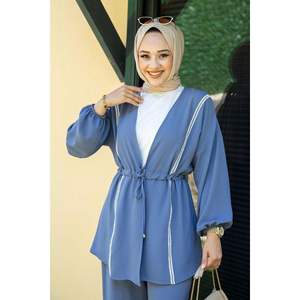 ชุด2ชิ้นของผู้หญิงชุดกิโมโนสีครามชุดฮิญาบ - Product Image 2