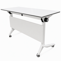 Table de conférence pliante directe usine avec panneau rabattable et roulettes – Bureau mobile pour le bureau, l'école et la formation