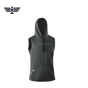Sudadera con Capucha Ligera de Primavera al por Mayor, Unisex, Diseño Personalizado, Sin Mangas, con Bolsillo Canguro, 100% Algodón Francés - Product Image 1