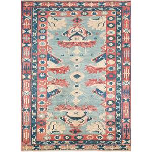Alfombra de Lana Anudada a Mano Nuray Azul Pae-924, Rectangular de 9x12, con Patrón de Medallón, para Decoración del Hogar, Auto y Sala de Estar - Product Image 1