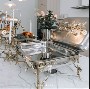 Réchaud à buffet en métal élégant et durable, bec verseur, qualité supérieure, lavage à la main uniquement, pour les cuisines de restaurants, les salles de réception - Product Image 4