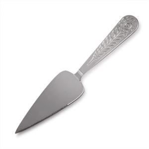 Floral Design Handle <b>Cake</b> Server Lifter with <b>Cutter</b> Non-Rust Shine Polished Elegant Stainless Steel Pastry Tool Serving Spatula - Product Image 1