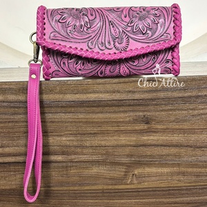 กระเป๋าสตางค์หนังแท้ดีไซน์ใหม่ ปี 2025 แฟชั่นหรูหรา ยาว  พร้อมระบบป้องกัน RFID  งานฝีมือ  กระเป๋าคลัทช์หนังแท้สำหรับผู้หญิง - Product Image 1