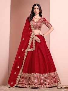 Colorido clásico Lehenga Choli bordado de flores hecho a mano impreso hasta el suelo A-Line blusa sin espalda de tafetán de seda para boda - Product Image 3