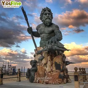 Famous Mythologie Figure Sculpture Bronze Neptune God Of The Sea Statue