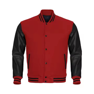แจ็คเก็ตบอมเบอร์แบบ Letterman สไตล์ Varsity ปักด้วยไหมเชนิลล์ ผลิตตามแบบ OEM ทรงพอดีตัวสำหรับผู้ชาย - Product Image 3
